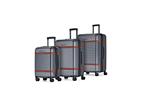 Bugatti Wellington 3 Piece Expandable Lugagge Set in Pewter