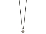 Sterling Silver Antiqued with 14K Accent Diamond Necklace