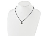 Sterling Silver Antiqued with 14K Accent Diamond Necklace