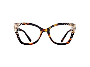 Brown Crystal Square Frame Reading Glasses. Strength 1.50