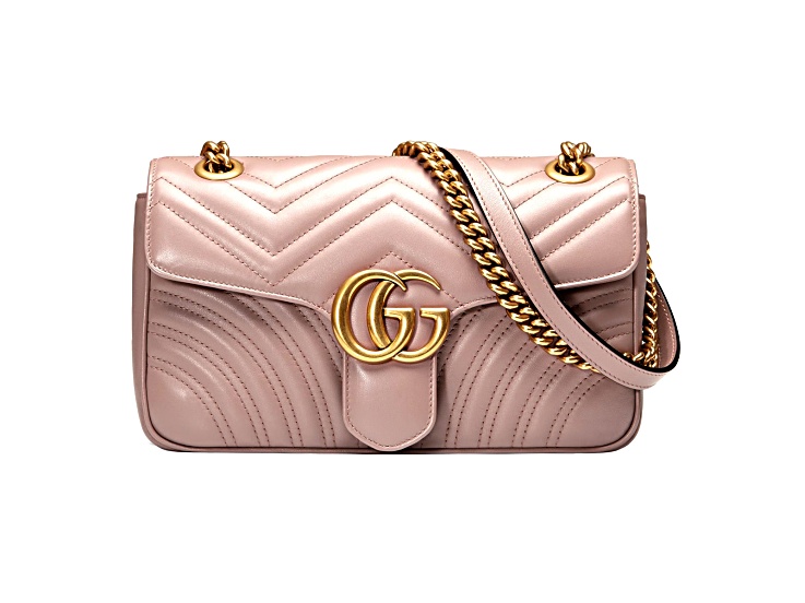 Gucci Small GG Marmont in Dusty Pink Camera Bag with Flap