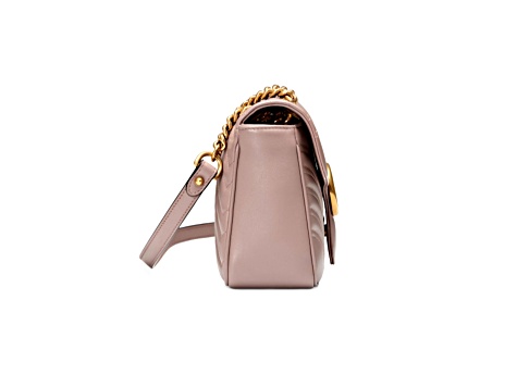 Gucci Small GG Marmont in Dusty Pink Camera Bag with Flap