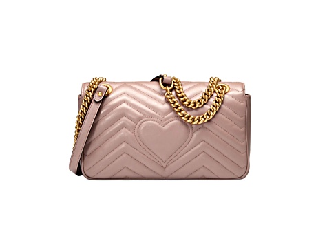 Gucci Small GG Marmont in Dusty Pink Camera Bag with Flap