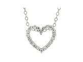 White Lab-Grown Diamond 14kt White Gold Heart Pendant 0.25ctw