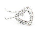 White Lab-Grown Diamond 14kt White Gold Heart Pendant 0.25ctw