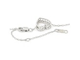 White Lab-Grown Diamond 14kt White Gold Heart Pendant 0.25ctw