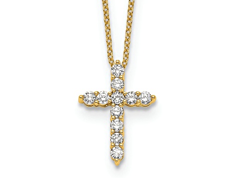 10kt Yellow Gold cheapest Diamond Cross Pendant