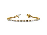 Round and Emerald Cut White Lab-Grown Diamond G-H SI 14k Yellow Gold Tennis Bracelet 4.20ctw