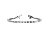 Round and Emerald Cut White Lab-Grown Diamond G-H SI 14k White Gold Tennis Bracelet 4.20ctw