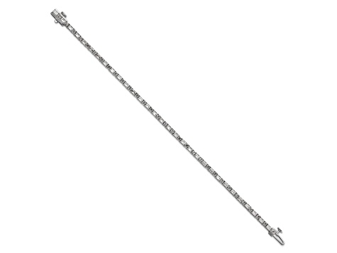 Round and Emerald Cut White Lab-Grown Diamond G-H SI 14k White Gold Tennis Bracelet 4.20ctw