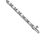 Round and Emerald Cut White Lab-Grown Diamond G-H SI 14k White Gold Tennis Bracelet 7.00ctw