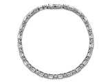 Round and Emerald Cut White Lab-Grown Diamond G-H SI 14k White Gold Tennis Bracelet 7.00ctw
