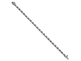 Round and Emerald Cut White Lab-Grown Diamond G-H SI 14k White Gold Tennis Bracelet 7.00ctw