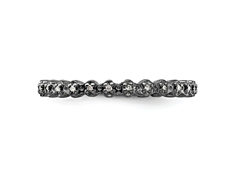 Ruthenium Over Sterling Silver Stackable Expressions Diamond Ring 0.08ctw