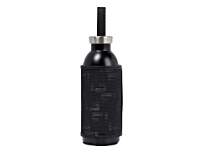 Fendi Roma Black Steel Bottle and FF Woven Canvas Holder Set