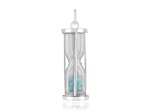 Aquamarine Rhodium Over Sterling Silver Hourglass Sand Timer Pendant