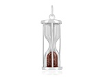 Garnet Rhodium Over Sterling Silver Hourglass Sand Timer Pendant