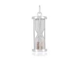Diamond Rhodium Over Sterling Silver Hourglass Sand Timer Pendant