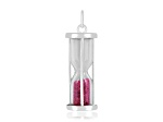 Ruby Rhodium Over Sterling Silver Hourglass Sand Timer Pendant