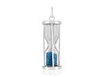 Blue Topaz Rhodium Over Sterling Silver Hourglass Sand Timer Pendant