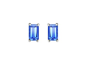 Blue Tanzanite Rhodium Over 14k White Gold Earrings 0.65ctw