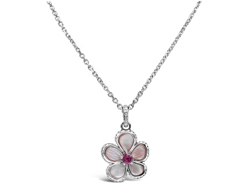 Picture of Judith Ripka Tourmaline, Mother-Of-Pearl, & Bella Luce® Rhodium Over Sterling Silver Pendant