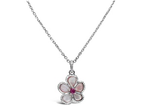 Judith Ripka Tourmaline, Mother-Of-Pearl, & Bella Luce® Rhodium Over Sterling Silver Pendant