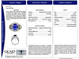 Oval Blue Sapphire and White Diamond Platinum Ring. 5.85 CTW