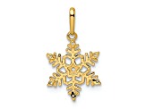 14K Yellow Gold Cubic Zirconia Snowflake Pendant