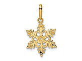 14K Yellow Gold Cubic Zirconia Snowflake Pendant