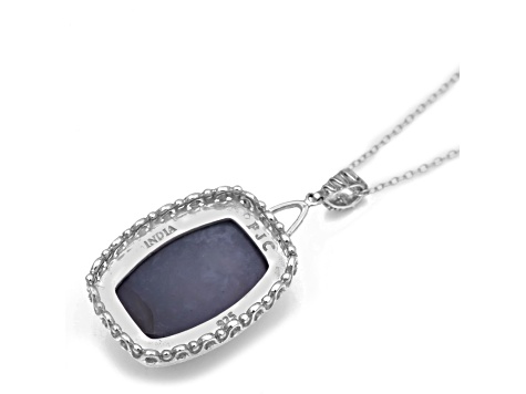 Drusy Sterling Silver Pendant 20.00ctw
