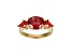 Red Cubic Zirconia 18k Yellow Gold Over Sterling Silver January Birthstone Ring 5.53ctw