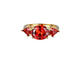 Red Cubic Zirconia 18k Yellow Gold Over Sterling Silver January Birthstone Ring 5.53ctw