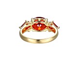 Red Cubic Zirconia 18k Yellow Gold Over Sterling Silver January Birthstone Ring 5.53ctw