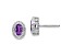 Rhodium Over 10k White Gold 0.9ctw Oval Amethyst February Birthstone Stud Earrings