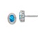 Rhodium Over 10k White Gold 1.12ctw Oval Blue Topaz December Birthstone Stud Earrings