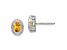 Rhodium Over 10k White Gold 0.96ctw Oval Citrine November Birthstone Stud Earrings