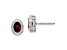 Rhodium Over 10k White Gold 1.2ctw Oval Garnet January Birthstone Stud Earrings