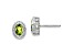 Rhodium Over 10k White Gold 0.9ctw Oval Peridot August Birthstone Stud Earrings