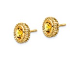 10k Yellow Gold 0.96ctw Oval Citrine November Birthstone Stud Earrings