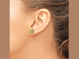 10k Yellow Gold 0.9ctw Oval Peridot August Birthstone Stud Earrings