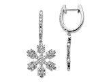 14K White Gold Diamond Snowflake Earrings