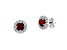 1.05ctw Ruby and Diamond Halo Earring in 14k White Gold