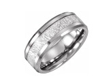 Tungsten Men's Band With Pattern Inlay