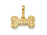 14K Yellow Gold Cubic Zirconia Dog Bone Pendant