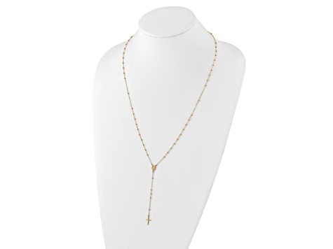 14K Yellow Gold Polished Rosary Necklace