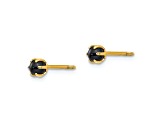 14K Yellow Gold 3mm Onyx Post Earrings