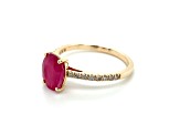10K Yellow Gold Oval Ruby and Diamond Ring 2.12ctw