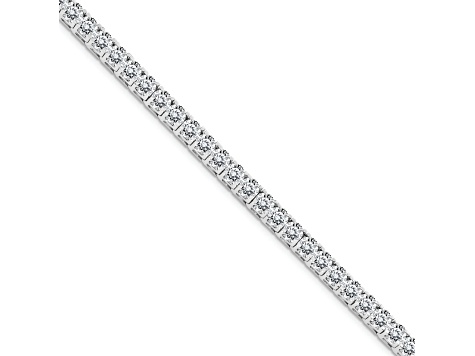 Rhodium Over 14K White Gold 16.00 ct. Near Colorless Moissanite 4 Prong Tennis Bracelet