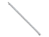 Rhodium Over 14K White Gold 16.00 ct. Near Colorless Moissanite 4 Prong Tennis Bracelet